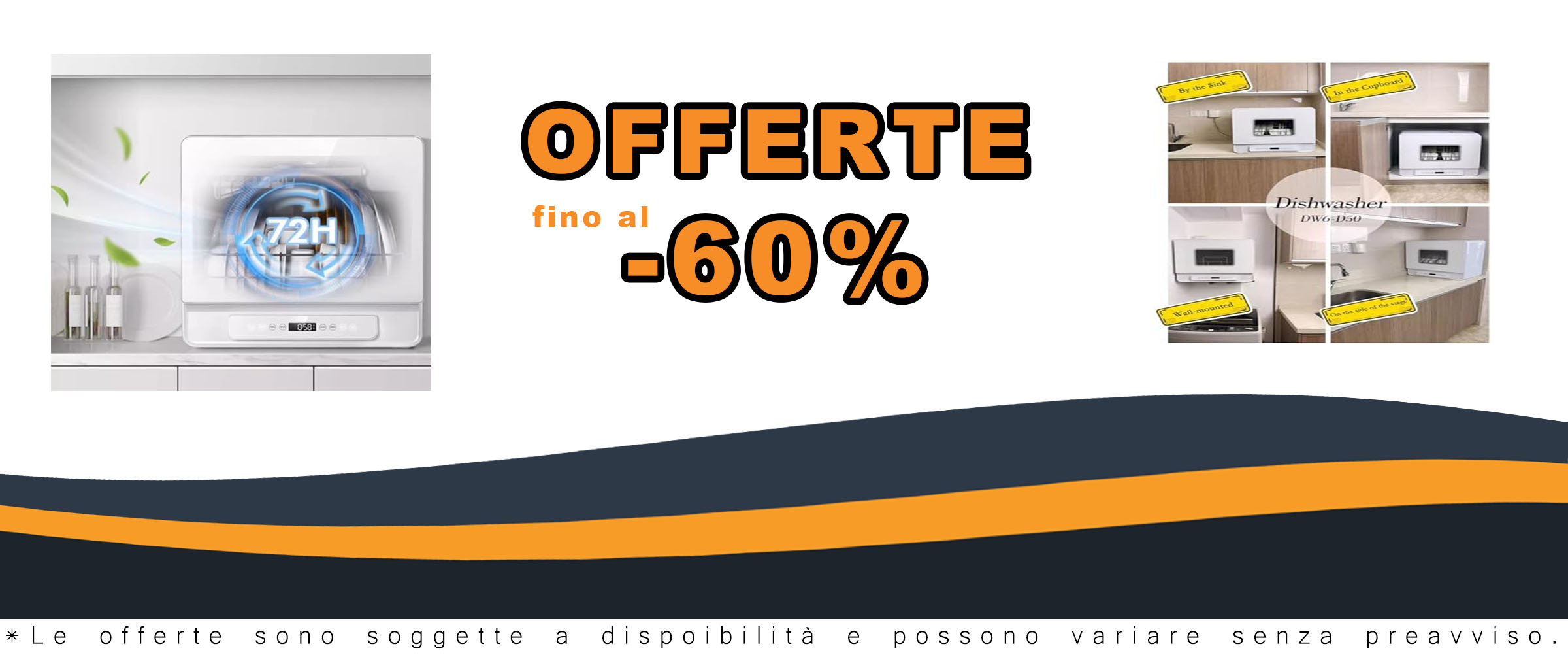 Lavastoviglie da appoggio automatica compatta con sistema UV per una pulizia superiore e consumo energetico ridotto.