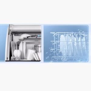 Lavastoviglie da tavolo compatta con mini inverter, ideale per piccole cucine e senza necessità di installazione.