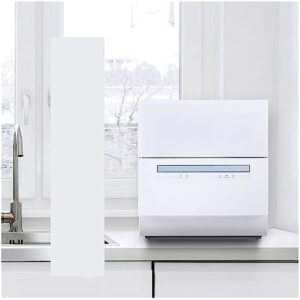 Lavastoviglie desktop compatta ideale per piccole cucine, con spazzolatrice automatica e asciugatura indipendente.