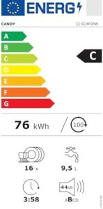 Lavastoviglie completamente integrata Candy CI6C4F0PA, con Wi-Fi, 16 coperti e funzionalità Aquastop