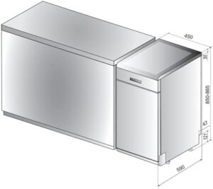 Lavastoviglie Whirlpool WSFO3O23PF in funzione, modello moderno e silenzioso