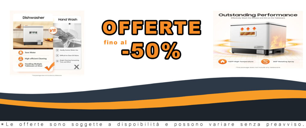 Lavastoviglie da tavolo 60L, ideale per uffici, roulotte e campeggi, con 6 programmi di lavaggio e serbatoio da 5 litri.