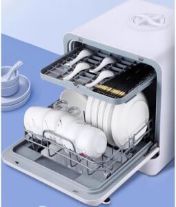 Lavastoviglie portatile automatica Mini Small Drying, compatta e senza necessità di installazione.