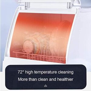 Mini lavastoviglie portatile con interno in acciaio inox e capacità per 6 coperti, ideale per appartamenti senza impianto idraulico.