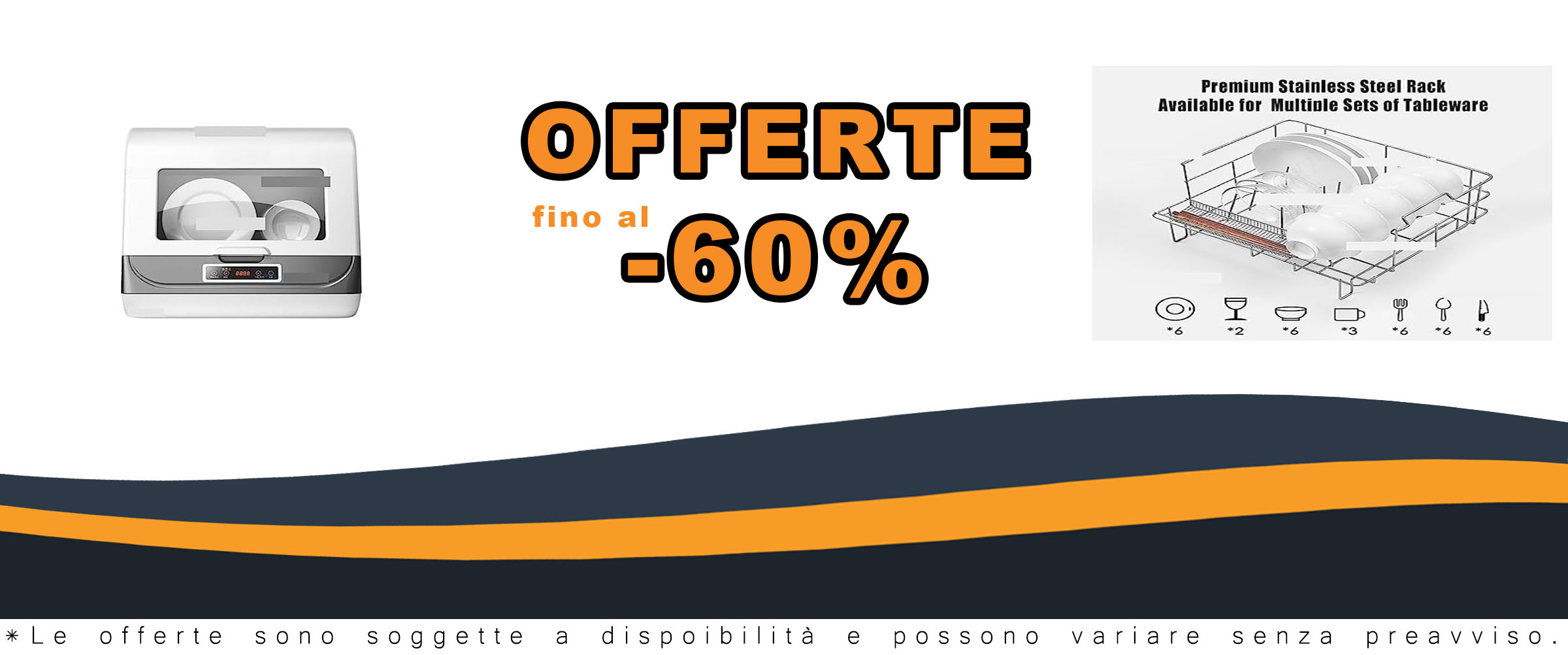 Lavastoviglie da appoggio con rifornimento idrico automatico, ideale per cucine piccole e camper, colore oro.
