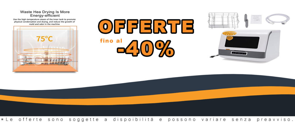 AAADRESSES Mini Lavastoviglie Portatile, ideale per piccoli appartamenti, dormitori e camper, con 3 programmi di lavaggio e funzione di asciugatura all'aria.