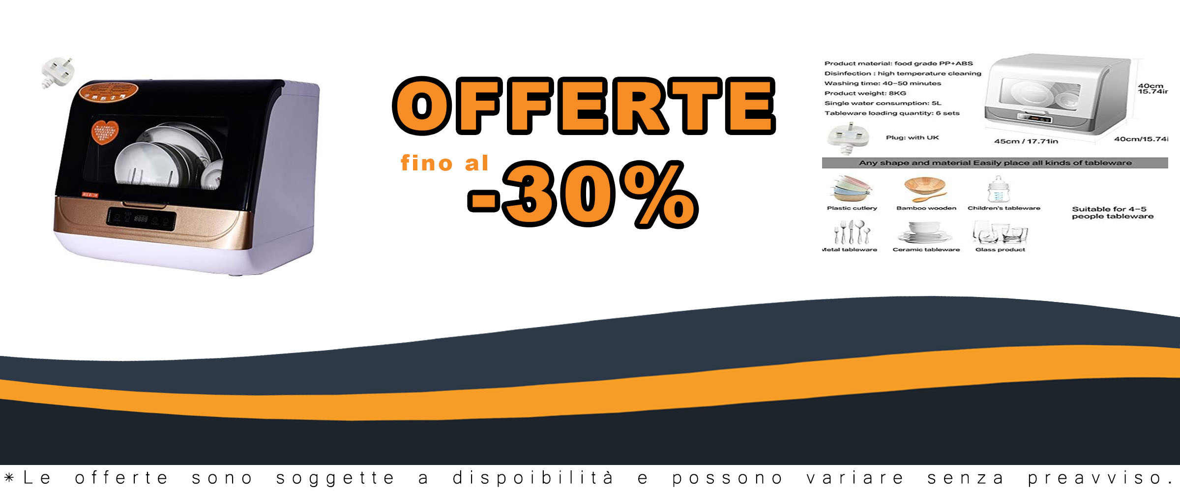 Tavolo Portatile A Lavastoviglie Mini, compatto, pratico e con modalità di sterilizzazione, asciugatura e lavaggio a temperatura elevata.