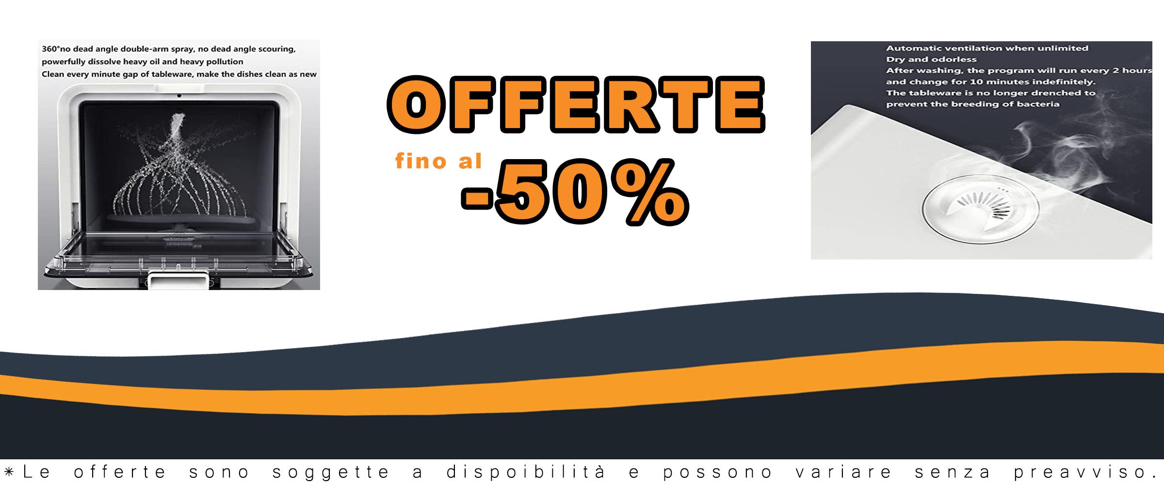 Lavastoviglie da tavolo compatta con 6 coperti, spruzzo a 360° e temperatura di 72℃, ideale per piatti, frutta e verdura.