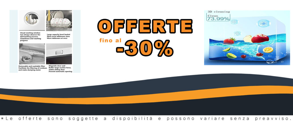 BLUNOA Mini Lavastoviglie da Tavolo, compatta e performante, perfetta per piccole famiglie.