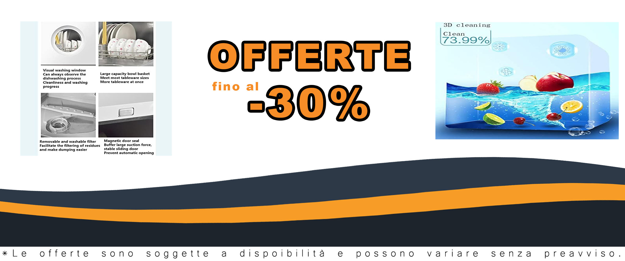 BLUNOA Mini Lavastoviglie da Tavolo, compatta e performante, perfetta per piccole famiglie.