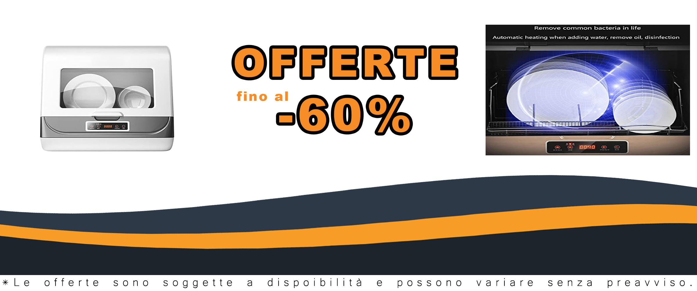 Lavastoviglie da tavolo compatta con 6 impostazioni di lavaggio, design portatile e display LED, ideale per spazi ristretti.