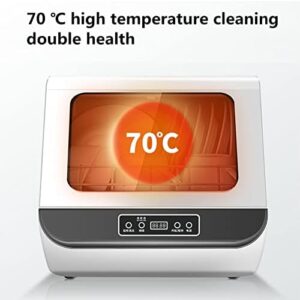 Mini lavastoviglie compatta da tavolo, con display LED e essiccazione ad alta temperatura, ideale per spazi ridotti.