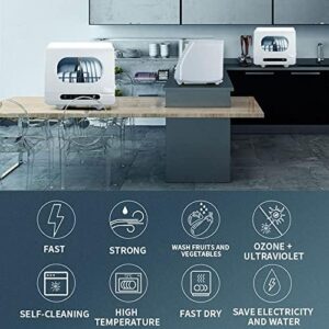 Lavastoviglie da tavolo portatile con 6 impostazioni, 360° spray e funzione di asciugatura rapida, ideale per piccole cucine e appartamenti.
