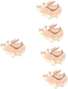 Piggy Portagioie Bigiotteria in metallo con diamanti intarsiati, ideale per bracciali, collane e anelli.