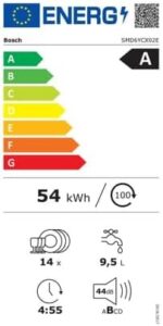 Lavastoviglie integrabile LV 60 cm Bosch SMD6YCX02E con design moderno e funzionalità avanzate.