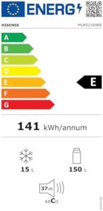 Hisense MUR52169RE Frigorifero Monoporta Rosso con Scomparto Congelatore 165 Litri  
