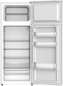 Frigorifero PYRAMIDEA 240 L silver, con design elegante e classe energetica E, ideale per famiglie di medie dimensioni.
