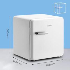 COMFEE' RCD50WH2RT(E) Frigorifero Piccolo 47 Litri con Design Retrò, Mini Frigorifero Silenzioso da Tavolo