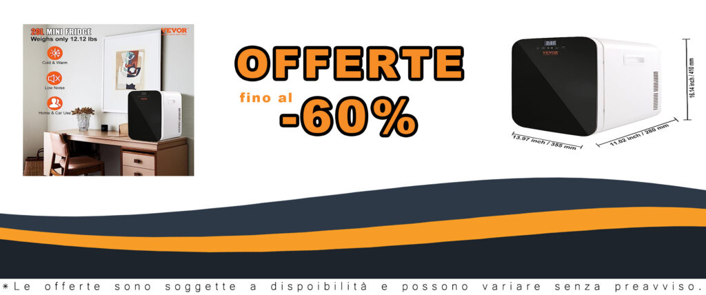 VEVOR Mini Frigorifero Portatile Nero con pannello di controllo a tocco e capacità di 20L