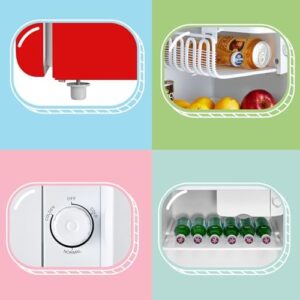 Frigorifero COMFEE' RCD50RE2RT(E) rosso, mini frigo da tavolo con design retrò e termostato regolabile