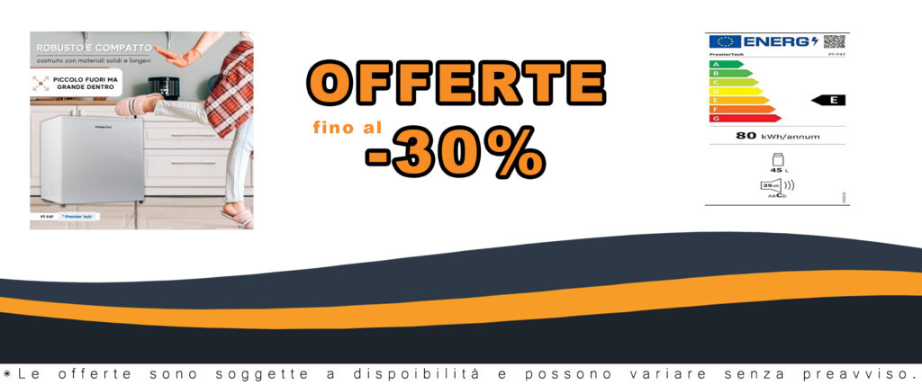 PremierTech Mini Frigo 45 Litri, frigorifero bianco compatto con porta reversibile e termostato regolabile, ideale per casa, ufficio e hotel.