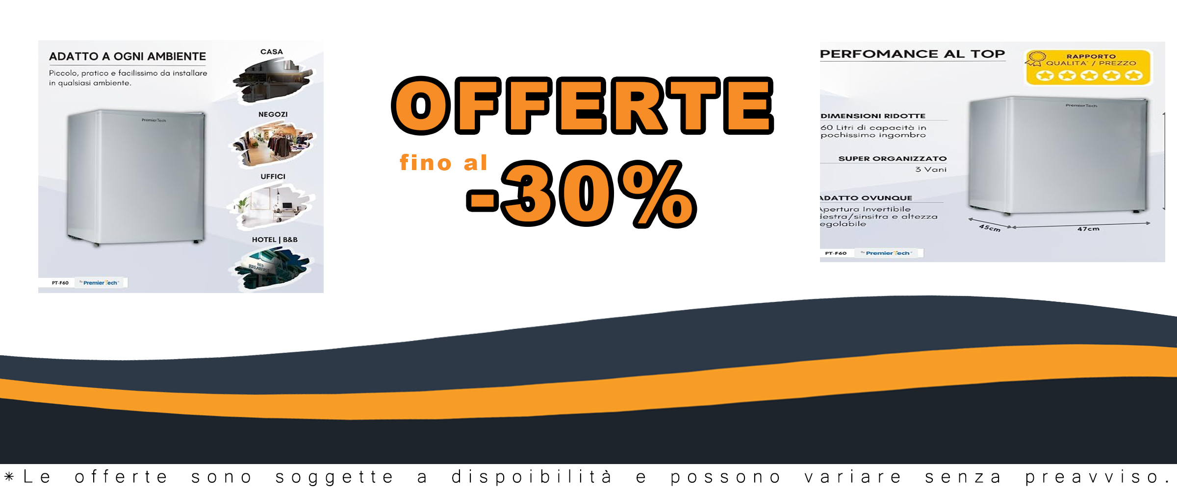 PremierTech Mini Frigo Bianco 58 Litri, ideale per casa, ufficio e hotel, compatto e a basso consumo energetico