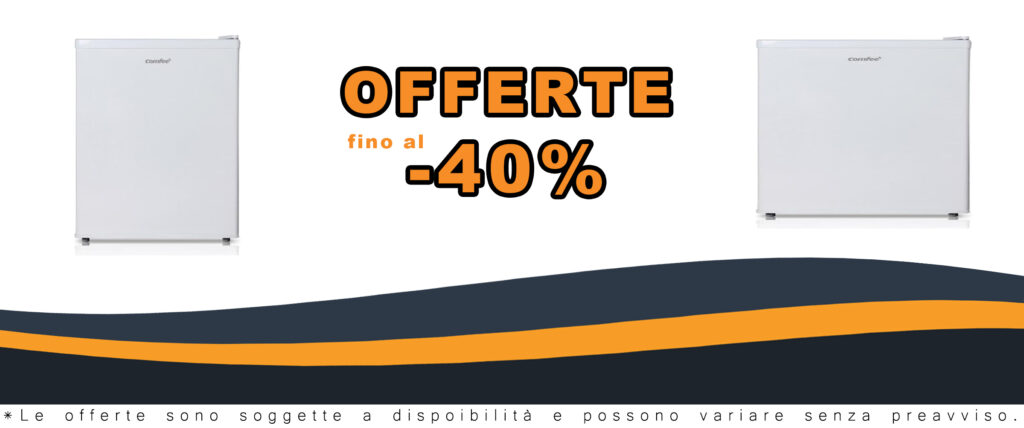 Mini frigo COMFEE' RCD98WH2 bianco da 67 litri con classe energetica E, ideale per piccoli spazi
