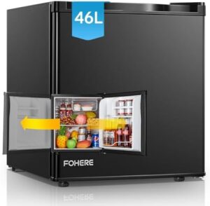 FOHERE Mini frigo bar 46L nero, frigorifero silenzioso, compatto e versatile