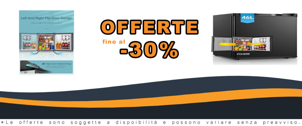 FOHERE Mini frigo bar 46L nero, frigorifero silenzioso, compatto e versatile