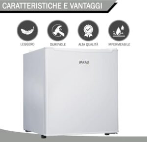 Frigo Bar Mini Stile Moderno, frigorifero termoelettrico silenzioso con freezer e scomparto regolabile, colore bianco, 45 LT