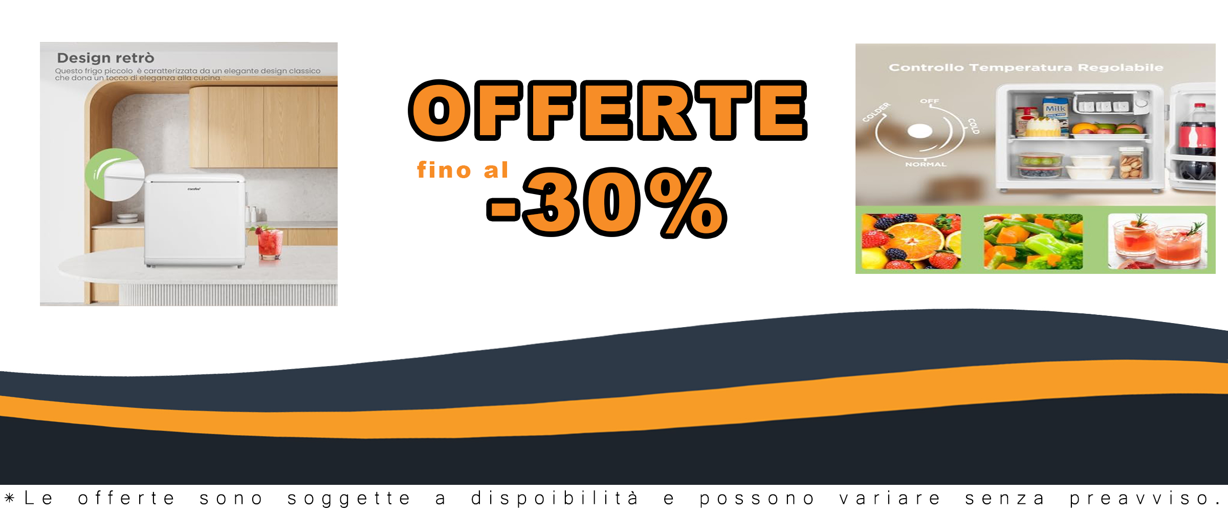 COMFEE' RCD50WH2EURT(E) Frigorifero Piccolo 47 litri, design retrò, bianco, perfetto per casa, ufficio e hotel