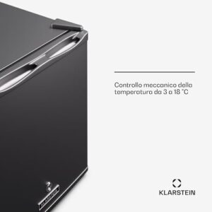 Frigorifero Klarstein 28L con porta in vetro trasparente, ideale per bevande e snack, silenzioso e compatto