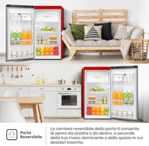 Frigorifero Hisense RR106D4CRE Monoporta Rosso Ruby con illuminazione LED e basso rumore, ideale per piccoli appartamenti