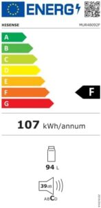 Frigorifero Hisense MUR48092F in un ambiente moderno e funzionale, ideale per spazi ridotti e utilizzi economici