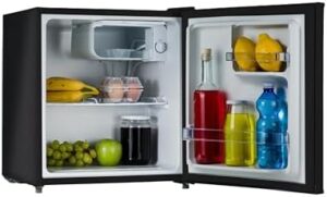 PremierTech Mini Frigo Nero con Chiave 45 Litri, ideale per ufficio, hotel e casa, design elegante e sicuro con chiusura a chiave