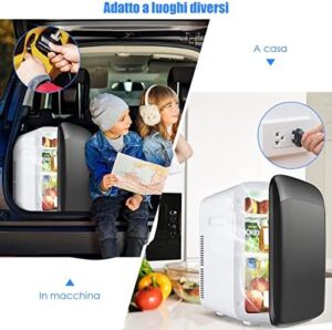RELAX4LIFE Mini Frigorifero da 15L, ideale per raffreddare e riscaldare bevande e snack, perfetto per auto e casa.