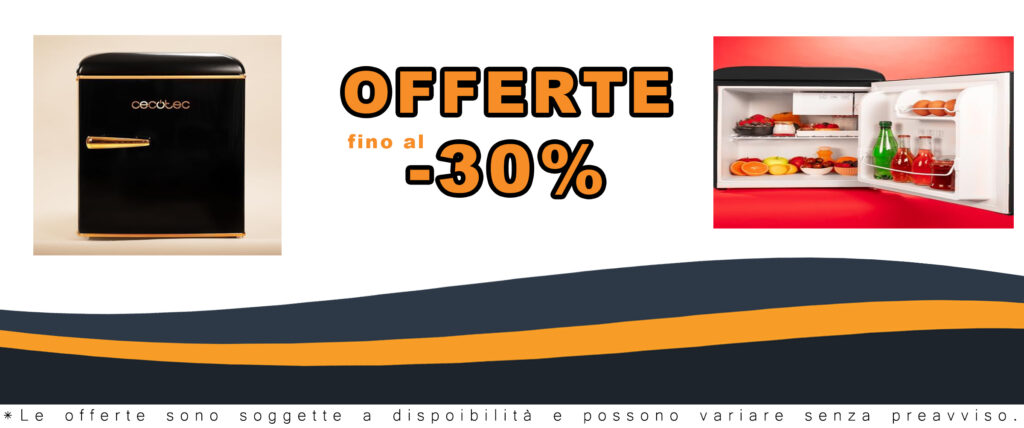Frigorifero Cecotec Piccolo Retro Sobremesa 45L Bolero CoolMarket TT Origin 45 Nero, compatto e dal design elegante con maniglia cromata, ideale per spazi ridotti.