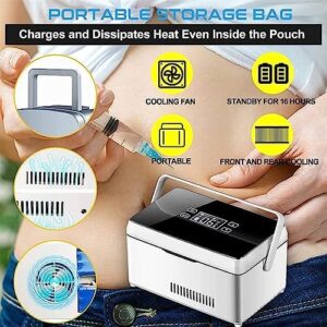 Scatola refrigerata XINGLUOY per insulina, portatile con schermo LCD, modalità automatica e allarme batteria scarica.