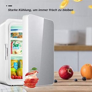 MNCYGJ Mini Frigo da 10L con Congelatore, ideale per l'uso in viaggio e a casa, perfetto per conservare cibi, bevande e cosmetici.