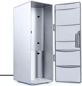 Frigorifero da tavolo alimentato AC/DC, perfetto per casa, ufficio e viaggi, con funzioni di raffreddamento e riscaldamento.