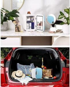 Mini frigorifero per uso domestico da 4 litri Frigorifero per auto multicolore muto Frigorifero piccolo per dormitorio a bassa potenza a doppio uso,Grey