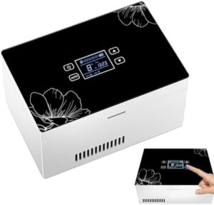 HUVIOVED Mini Frigorifero Portatile per Insulina, compatto e ricaricabile USB con display LED per mantenere una temperatura ideale tra 2 e 8°C.