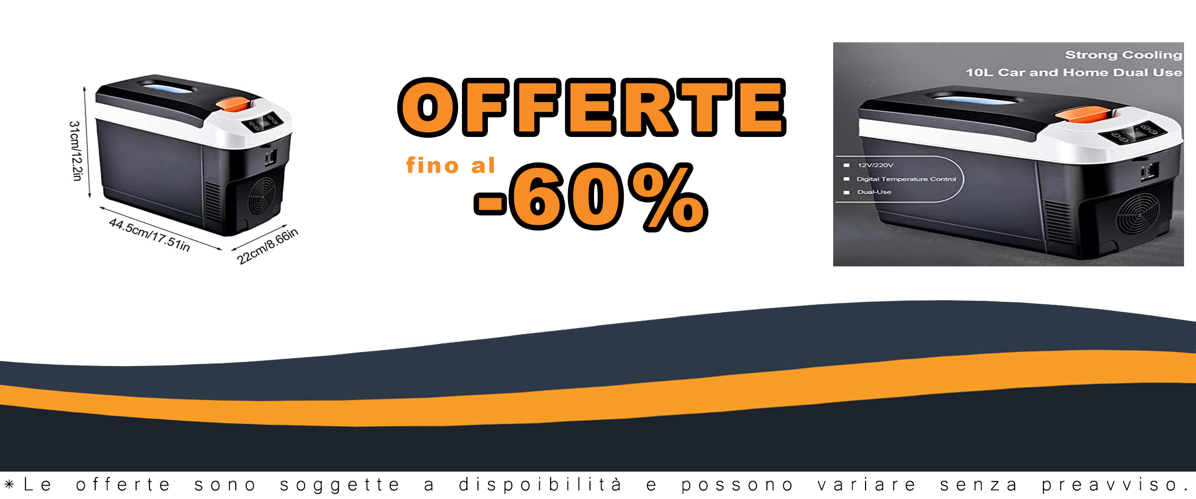 Frigorifero da campeggio A/R, ideale per raffreddamento e riscaldamento durante i viaggi in auto e campeggio.