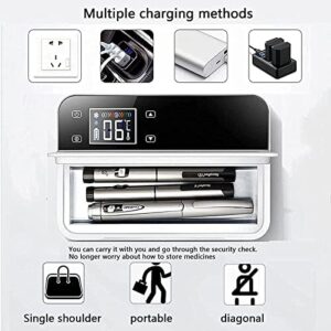 YEITH Insulin Cooler Case, Scatola di Raffreddamento Medico, Dispositivo Raffreddamento Insulina, USB Ricaricabile, Frigorifero Medico 2-8 °c, per Casa di Viaggio Auto,1Battery