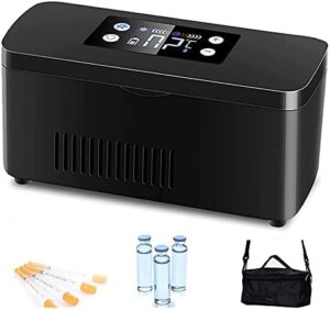 Frigorifero portatile per insulina YNITJH con display LCD e batteria da 10200 mAh, ideale per viaggi e conservazione domestica dei farmaci.