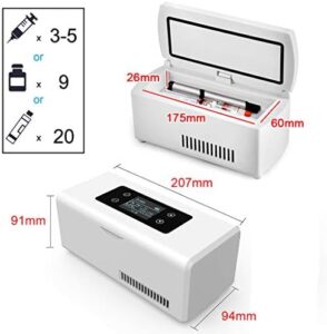 Mini frigorifero portatile per insulina, compatto e silenzioso, ideale per auto e viaggi, con temperatura controllata tra 2 e 8 gradi