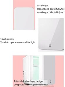 8L Mini Frigo Per La Cura Della Pelle con Illuminazione a LED e Pannello di Vetro