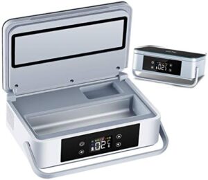 Dispositivo di Raffreddamento Portatile per Insulina Reefer in azione con display a LED e maniglia