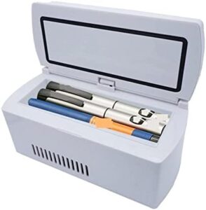 Mini frigorifero portatile per insulina di colore giallo, perfetto per il trasporto sicuro durante i viaggi