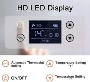 Frigorifero portatile YNITJH per insulina con display a LED e custodia, perfetto per viaggi e conservazione sicura dei medicinali.